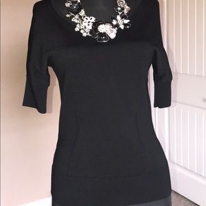 Ann Taylor Black Short Sleeve Top Sz XS (2-6)